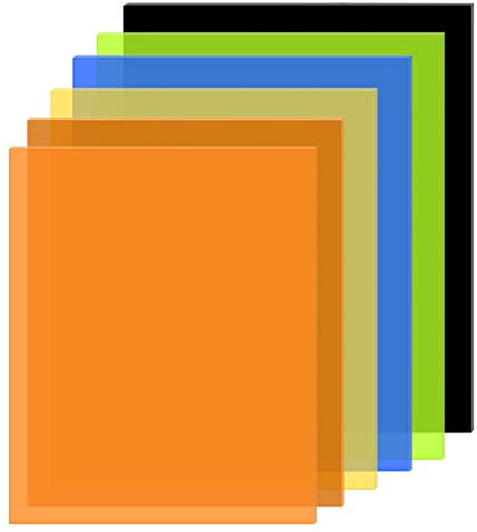 6 Stück farbige durchscheinende Acrylplatte 0,28 cm dicke Acrylplatten zum Laserschneiden, bunte Acrylplatte, farbige Acrylplatten für Glas, DIY, Malerei (20,3 x 30,5 cm)