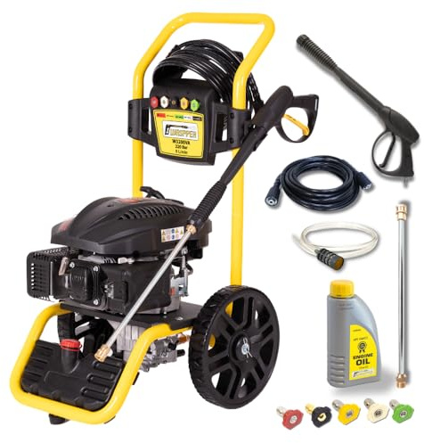 ✦ Idropulitrice a benzina ✦ Alimentato da motore a benzina Peggas alimentato ad alta pressione portatile a getto spruzzatore W3200VA ✦ Detergente per auto e patio di alta qualità