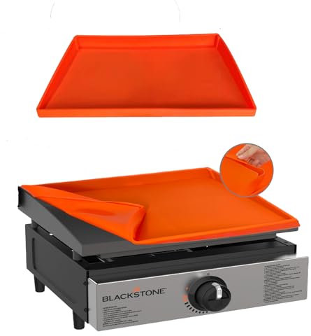 Griddle Cover for Blackstone 36282217 Inch,Silicone Griddle Mat,Blackstone Griddle Accessories,Heavy Duty Food Grade Silicone Grill Cover (Orange, 17in)
