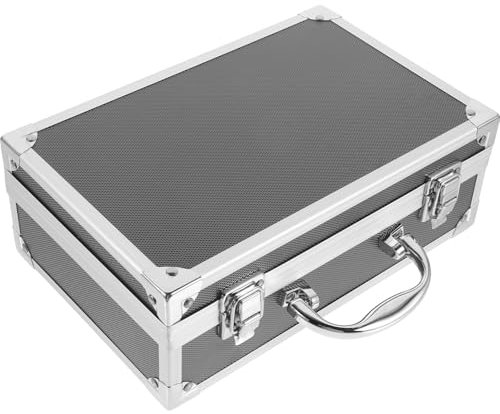 HOMSFOU Caja De Herramientas Multifuncional De Aleación De Aluminio Pequeña y Portátil Con Cierre Seguro Para Almacenamiento y Transporte Compacto Exteriores