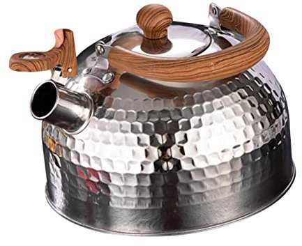 IMIKEYA Teiera Con Fischio Teiera Picnic Teiera Per Bollitore Di Acqua Teiera Con Fischio Di Tè In Acciaio Inox Teiera Caffettiera In Argento Acciaio Inox