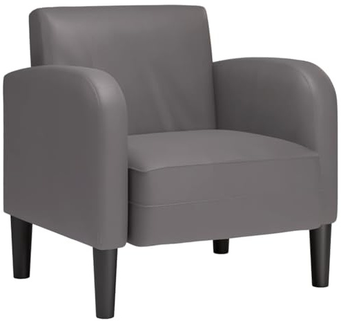 vidaXL Sillón con reposabrazos Gris 54 cm Cuero sintética, sofá Individual, sofá cómodo, sillón de televisión, sofá, Asientos de sofá, sofá Relajante