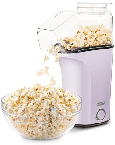 DASH Hot Air Popcorn Popper Maker with Measuring Cup to Portion Popping Corn Kernels + Melt Butter, 16 Cups - Lavender