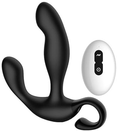 PINTLE Silikon Analvibratoren Prostata Massagegerät Stimulator Sexspielzeug für Männer, Fernbedienung Penisring Anal Plug Vibrator mit 10 Vibrationsmodi Stoßfunktion Sex Spielzeug für Männer