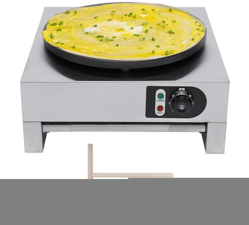 Macchina per crêpe in acciaio inox piastra crepe macchina elettrica robusta e durevole spatola di legno pratica adatta per cucine ristoranti caffetteria venditori mobili