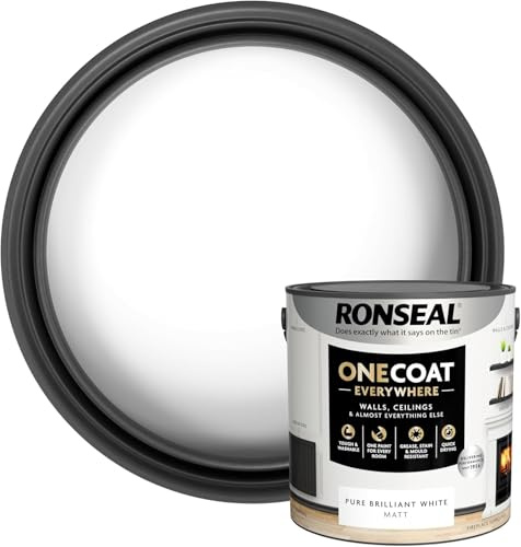 One Coat Everywhere Matt Paint 2.5L White | High Coverage All-in-One Interior Wall & Ceiling Paint | Quick Dry, Smooth Flat Finish, Low Odour, Easy Clean Formula