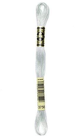 DMC 117-3756 Mouline Stranded Cotton Six Strand Embroidery Floss Thread, Light Baby Blue, 8.7-Yard