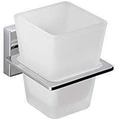 Croydex Flexi-Fix Easy to Fit Cheadle Chrome Plated Square Design Tumbler and Holder