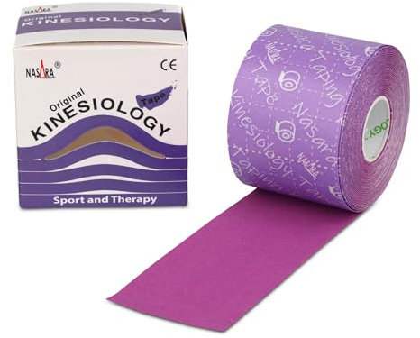 Nasara Original Kinesiologie Physio Tape für Sport und Medizin, Rollengröße 5cm x 5m, Lila