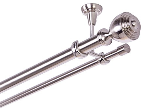 ASTA PER TENDA 25/16 mm 2 di Corsa Fissaggio a Soffitto Acciaio Inossidabile Effetto Metallo, 140