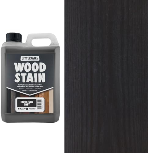 Littlefair's Wood Stain Water-Based - (Ironstone Grey) – Non-Toxic, Eco-Friendly & Quick Drying - Easy-to-Apply, Concentrated Formula for All Wood Types – 2.5 LTR