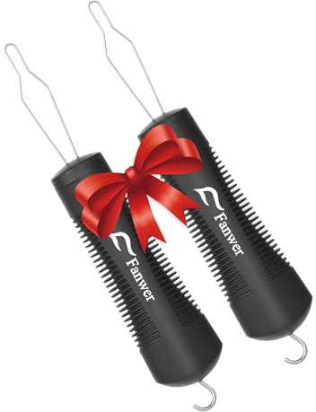 Fanwer 2Pack Button Hook Dressing Aids, Zipper Pulls with Comfort Grip Handle, Dressing Assist Device for Elderly, Arthritis, Disability, Handicapped