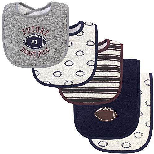 Hudson Baby Baby Bib and Burp Cloth Set 5 Piece