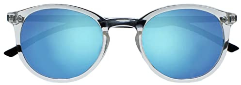 OPULIZE Met Grande Comodo Chiaro Nero Braccia Lente A Specchio Blu Uomo Donna Lettori Sole Occhiali Da Lettura UV400 S60-C +1,50