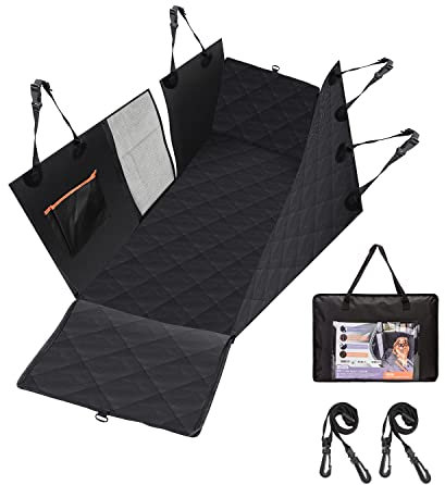Nobleza - Hundeautositzbezug, wasserdichte Hintersitzabdeckung für Hunde mit Netzfenster, Hundeauto-Hängematte Rutschfester Rücksitzschutz für Autos LKWs SUV, 147x137cm, Schwarz