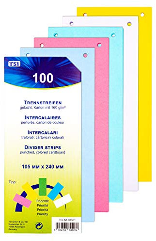 TSI 64501 Trennstreifen 100er Packung stabiler Karton, 160 g/m²
