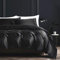 Damier Bettwäsche 135x200cm Schwarz Satin Bettbezug Set Uni Einfarbig Deckenbezug Hochwertiges Deluxe Satin Bettbezug mit Reißverschluss und Kissenbezug 80 × 80 cm