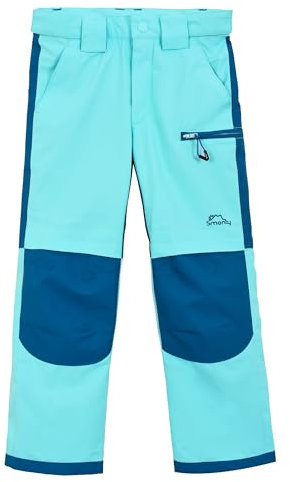SMONTY Kinder Softshellhose mit Netzfutter Winddicht Wasserabweisend Atmungsaktiv Feuchtigkeitsableitend Schnelltrocknend und Verschleißfest Wanderhose Outdoor Sporthosen(LT BLAU 9-10)