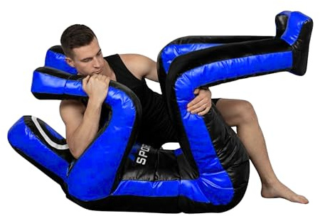 RTX MMA Grappling Dummy 180 cm – Judo, wrestling, BJJ, autodifesa manichino in vinile per esercizi di sottomissione e difesa (blu - vinile)