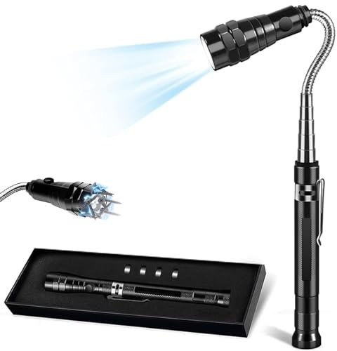 Magnetische Taschenlampe mit Teleskop-Magnet-Tonabnehmer, cooles Gadget, Geburtstagsgeschenke, Weihnachtsgeschenke für Männer, Ihn, Vater, Heimwerker, Ehemann, Teleskop-Gadgets mit LED