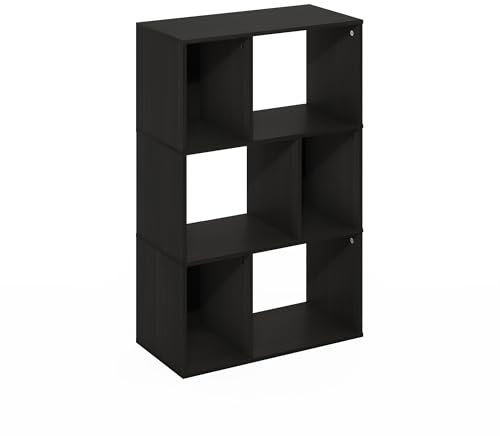 Furinno DALY Libreria 6 Cubi, Organizer a Cubi con Scomparti Irregolari, per Soggiorno, Camera da Letto, Home Office, Espresso