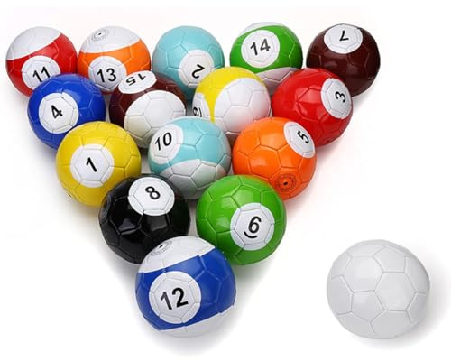 Uppblåsbara Biljardfotbolls-Snookerbollar Bordsspel, 16 St Läderfotbolls-Poolspark-Biljardset, Vuxensportsrekreationsspel För Trädgårdsrum Utomhus Inomhus,15cm/5.91inch