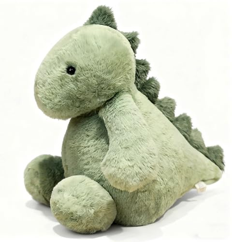 KMFASVX Animaux en Peluche Dinosaure Oreiller en Peluche Kawaii Dinosaure Peluches Jouet Animal Poupée Coussin Peluches Cadeau pour Enfants Filles 3+ Ans (Vert, 25cm)