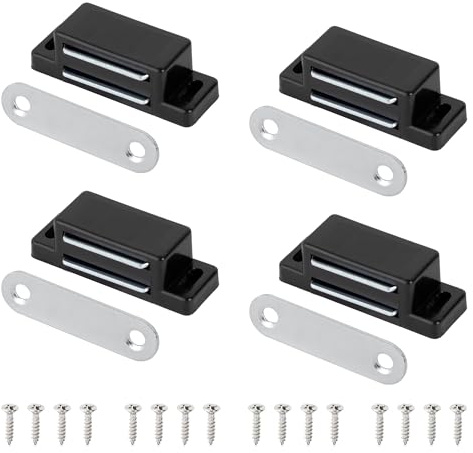 10 set skåp köksmöbler magnetiskt skåp dörrlås stängningar magnethake för skåp (svart)