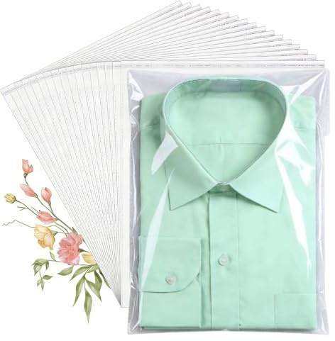 MtnLaur A4 Cellophane Bags, Clear Self-adhesive Bag A4 100 Pack, Self Sealing OPP Gift Bags, Cellophane Display Bags, Sealable Packaging Bag for Clothes, Cards, Pictures, Sweets, Treats & Packaging
