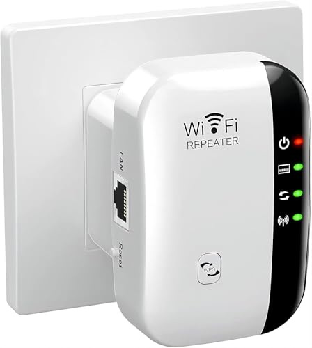 2026 WiFi Extender, WiFi Booster, WiFi Repeater, Covers Up to 3950 Sq.ft and 45 Devices, Internet Booster - with Ethernet Port, Quick Setup, Home Wireless Signal Booster, UK plug（Compact）