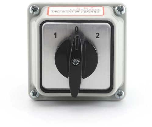 Interruttore di commutazione for sovraccarico di corrente elevata 440V 20A 1-0-2 Interruttore selettore a camma con manopola rotante a 3 posizioni con scatola impermeabile