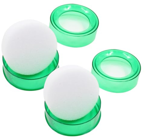 SUPVOX Lot de 2 Humidificateurs pour Doigts en Plastique Transparent Vert, Éponges Mouilleuses pour Bureau, Outil Antidérapant pour Compter L'argenté et Manipuler Documents, Accessoire