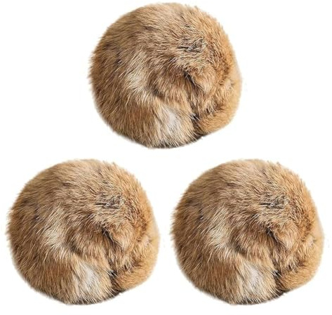Introti 3 st interaktiva mjuka fluffiga poms falsk päls kattboll för inomhuskatter för spark och inomhusträning