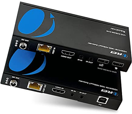 OREI 4K KVM HDMI Extender Over Ethernet, PoC Single HDBaseT 400ft, 2-Way IR