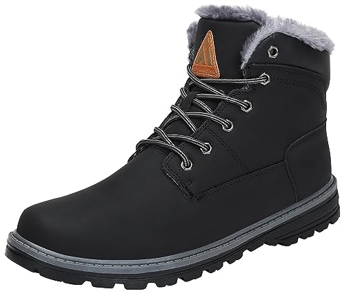 Mishansha Botas Hombre Mujer Invierno Trekking Boots Antideslizantes Botas de Nieve Impermeables Zapatos Negro Grafito Gr.42