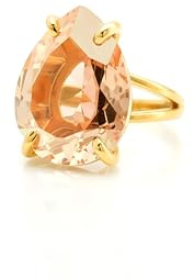 Pera Anillo de Morganita - Joyería de Moda Hecha a Mano, Anillo Compromiso, Anillos de Declaración para Mujeres - Anillo Damas de Piedra Grande - Material Personalizable - con Caja de Regalo