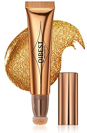 Flüssige Kontur Beauty Wand, Gesichts Highlighter und Bronze Stick mit Kissen Applicator befestigt, Schimmer lange anhaltende seidige Creme Gesicht Highlighter Bronze Make-up Stick (06# Golden)