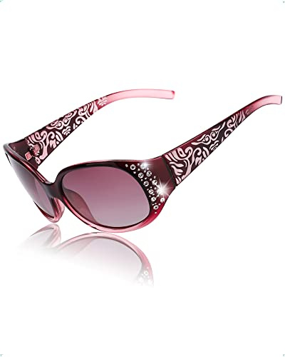 SIPHEW Polarisierte Sonnenbrille Damen Übergroße klassische Brille mit 400 UV-Schutz
