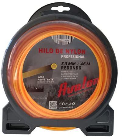 Avalon - Filo Rotondo in Nylon Universale per decespugliatore e Tosaerba (3,3 mm x 46 m)