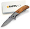 FAPPSPICK Pocket Knife | Zweihandmesser | Taschenmesser Holzgriff 12.5cm ShadowWood | Outdoor Messer mit 9,5cm Klinge | Geschenke für Männer | EDC Messer Klappmesser | Jagdmesser