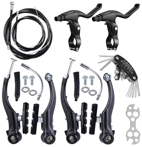 Bremshebel Fahrrad, Fahrrad Bremse FahrradBremse V Brake Set, Komplettes Fahrrad Bremsen Set Universal mit Werkzeug, Fahrradbremsen Geeignet für Rennräder MTB Citybike