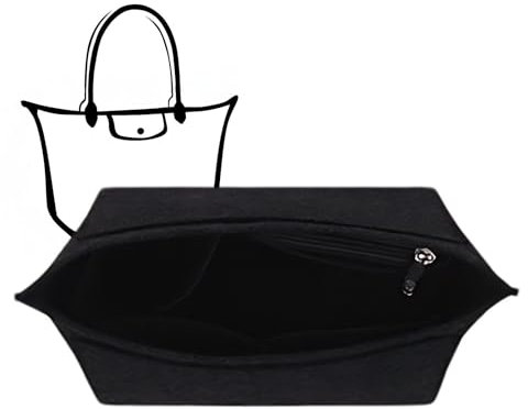 Charinor Premium Taschen Organizer für Longchamp, Taschenorganizer L aus Filz(SchwarzL)