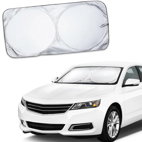 deemars Auto Windschutzscheibe Sonnenblende, Auto-Sonnenblende, Faltbare Frontscheiben-Sonnenblende, Reflektor-Sonnenschutz Bietet Schutz für das Autoinnere, um das Auto kühl zu Halten (63 x33.86)