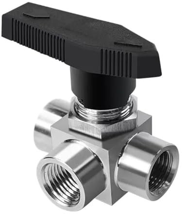 vanne en acier inoxydable, Robinet à bille en forme de T en acier inoxydable, vanne de commutation à 3 voies à filetage femelle 1/2 , 3/4, 1/8 , 3/8, 1/4 G, 1 pièces(G Thread 3/8)