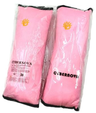 CYBERNOVA Asiento de vehículo Coche del arnés del cinturón de hombro del cojín de cubierta del amortiguador de soporte de la cabeza de cabrito del niño,2pcs (rosa+rosa)