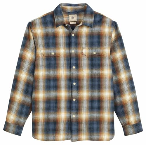 Levi'S Camisa Jackson Worker con Botones para Hombre, a Cuadros Warwick, Vintage, Talla S