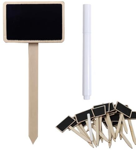 leruiyezs 20 Pcs Etichette per Piante in Legno Targhette per Orto con Pennarello Impermeabile per Piante da Giardino,Semi,Fiori,Erbe,Verdure Segnapiante da Esterno for AirJeti,Tenuta,Ermetica