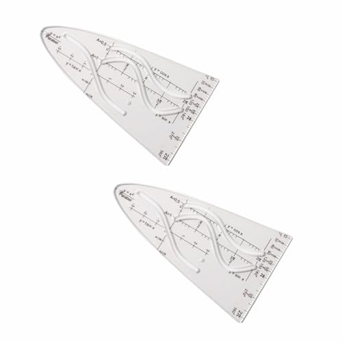 2 Stück Parabelschablone Mathe Kunststoff Parabel Zeichenschablone Multifunktionales Normalparabel Schablone Für Studenten Büro Designer Malerei,Cosinus Tangens
