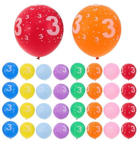 BESTonZON 100piezas Globos de Cumpleaños Infantiles Años Globos de Látex de Estampado de Estrellas Perfectos para Decorar Aniversarios y Celebraciones Especiales