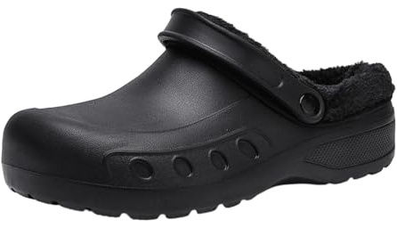 ELIOGN Sabots d’Hiver Chauds Femme Homme – Chaussures de Jardin Fourrées Imperméables avec Doublure Peluche Antidérapantes Confortables pour Maison et Extérieur